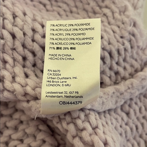 Free People Chunky Lilac Off-the-Shoulder Sloughy Cotton Crochet OverSized Small - Picture 5 of 15